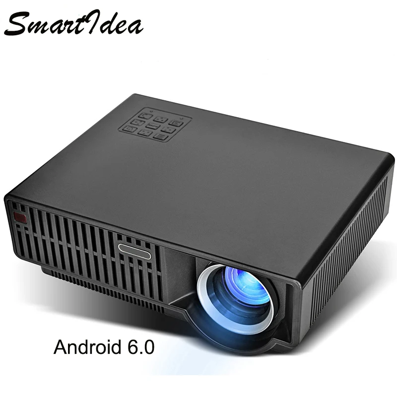 Smartldea C90UP 5000lumens Android 6.0 WIFI Home Projector play 4K video Full HD LED LCD Beamer Digital Video Game 3D Proyector