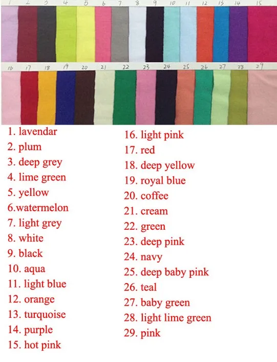 solid cotton material color chart 