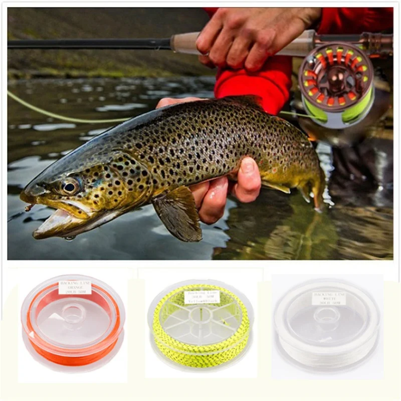50m 20//30LB Fly Line Backing Braided Line Fly Fishing Trout Line /& Loop 5 Colors