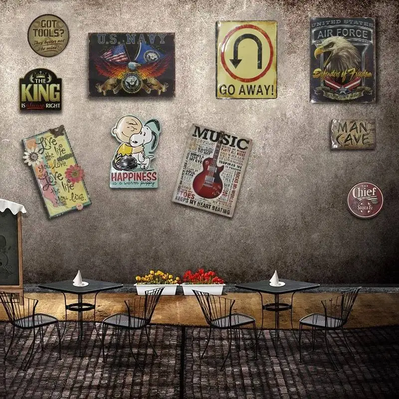 

Irregular CARTOON STYLE shade Vintage Tin Sign plaque Bar pub home House Cafe Restaurant Wall Decor Retro Metal Art Poster