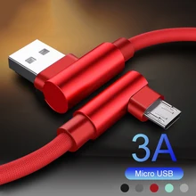 1 м 2 м 3 м 90 градусов USB зарядное устройство для передачи данных Быстрый кабель для Xiaomi Redmi для samsung для huawei Honor телефон происхождения длинный шнур Быстрая зарядка