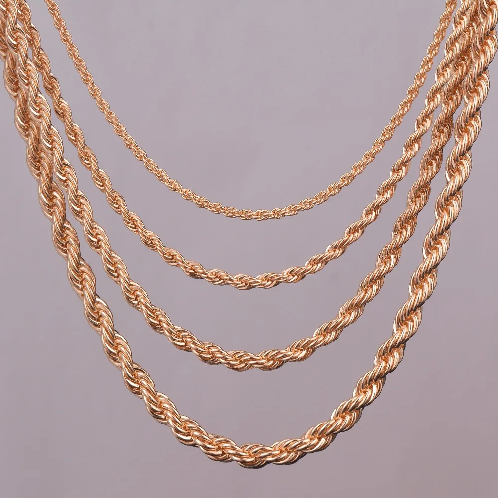 Gold rope chain necklace 2mm,3mm,4mm,5mm For pendant DIY rope jewelry findings Length 16"18"20"24"|rope chain necklace|chain necklacegold rope chain - AliExpress