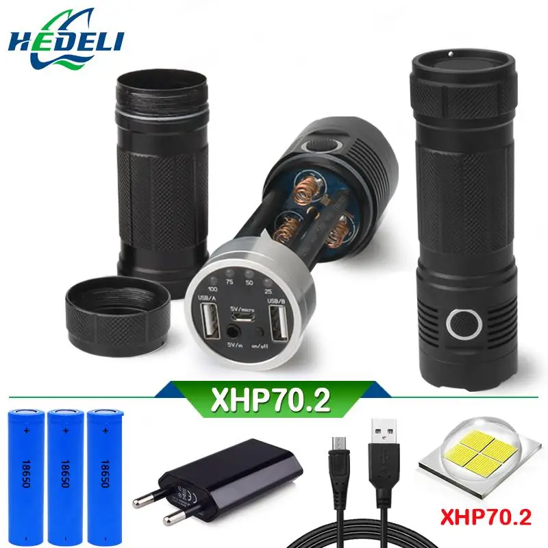 

xhp70.2 most powerful flashlight xhp70 long range flashlight 18650 usb torch charge hand lamp spotlight hunting lampe torche