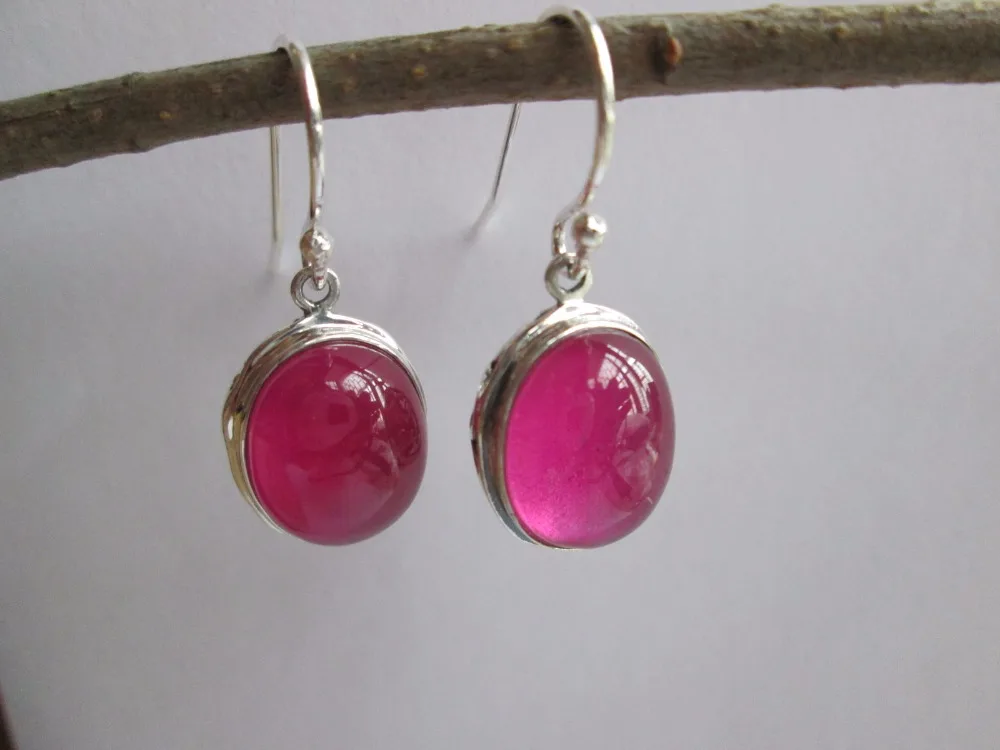 KJJEAXCMY 925 pure silver inlaid with red jade women's Earring