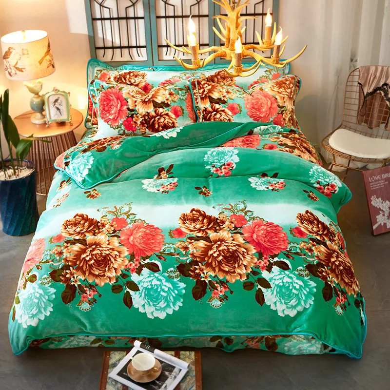 Роскошный комплект постельного белья для спальни, зимнее теплое фланелевое одеяло и пододеяльник, мягкий и удобный, наслаждайтесь теплой жизнью