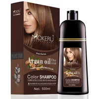 Mokeru naturel organique brun couleur de cheveux permanente coloration des cheveux shampooing longue durée teinture des cheveux shampooing pour les femmes teinture professionnelle 1