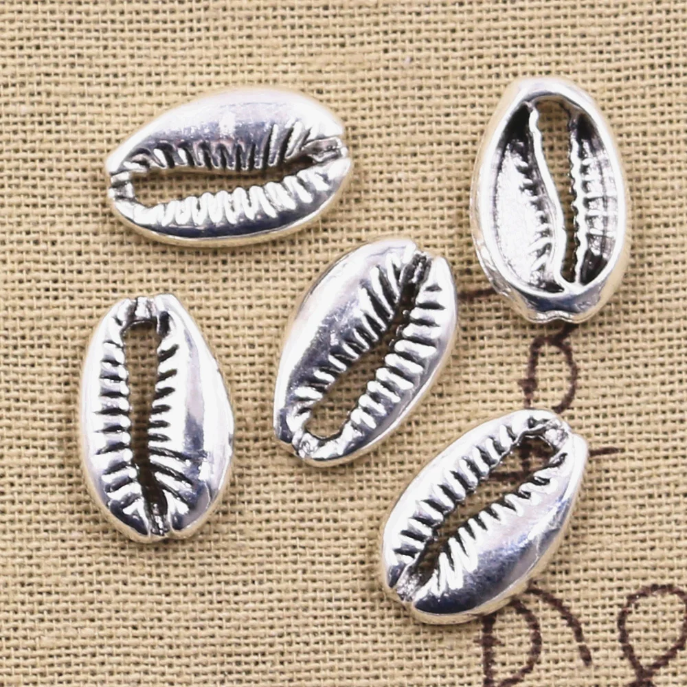 

8pcs Charms Bohemian Cowrie Conch Shell 19x12mm Antique Silver Pendants Making DIY Handmade Tibetan Silver Finding Jewelry