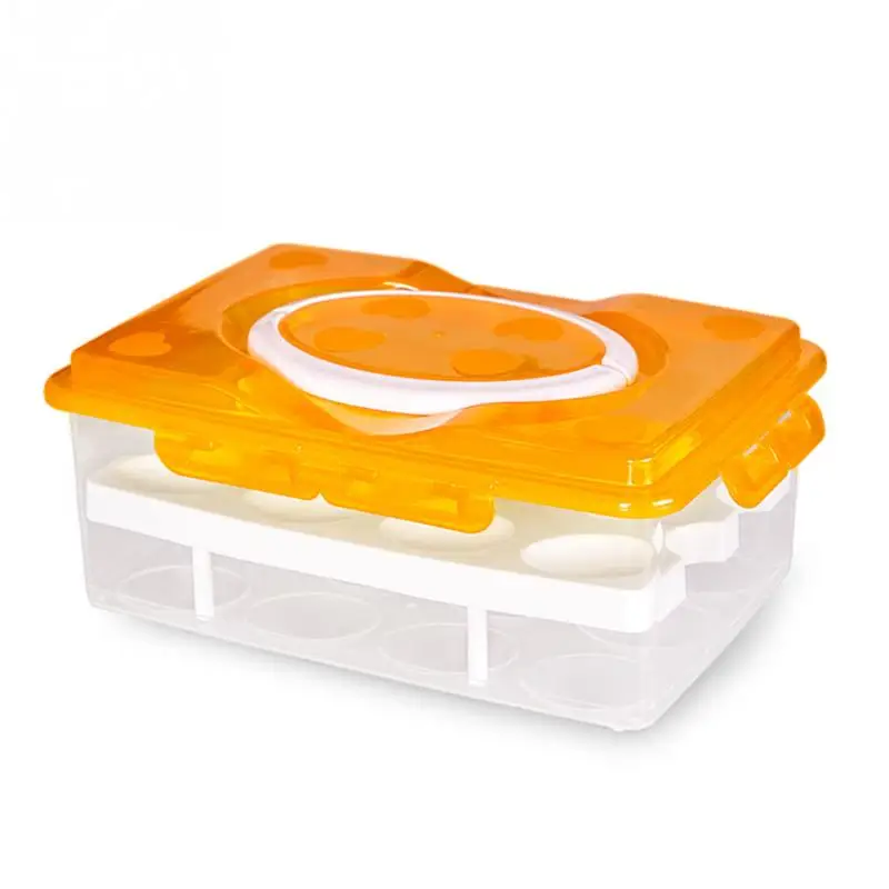 Портативный двухслойный пластиковый 24 Сетчатый Контейнер для яиц, контейнер-органайзер, подставка для куриного яйца, коробки для хранения, чехол-переноска, многофункциональный
