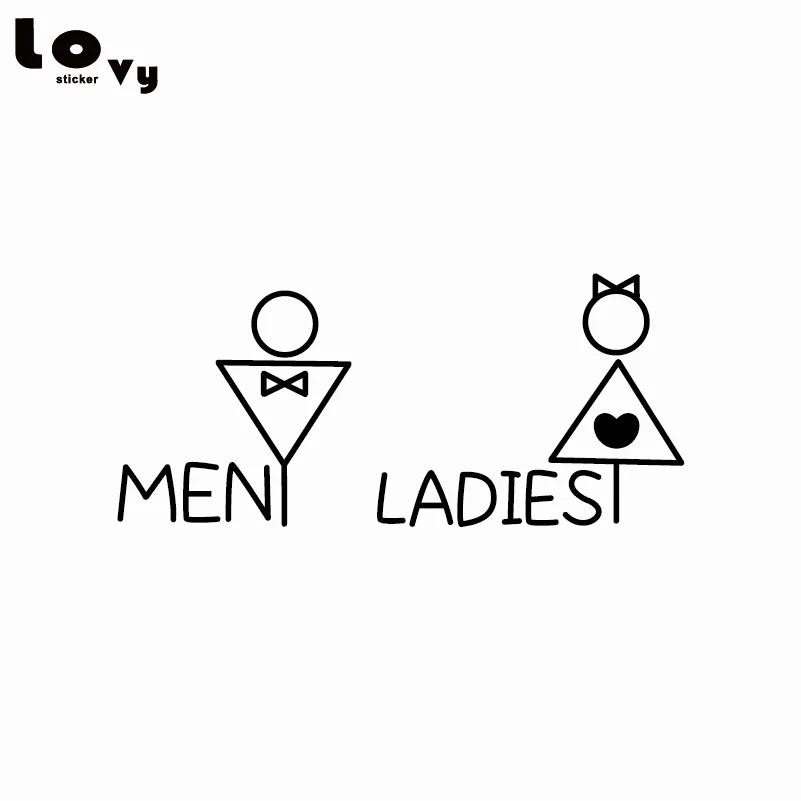 Gli Uomini E Le Donne Wc Segno Autoadesivo Della Parete Creativo