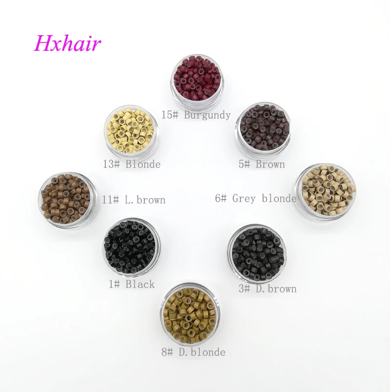 

Wholesale - 1000pcs 5.0mm With Silicone Aluminium Micro links Micro Rings Beads Extension hair tools