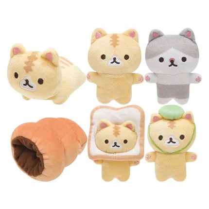Японская подвеска плюшевая кукла San X Bread Cat моделирование тостов креативная