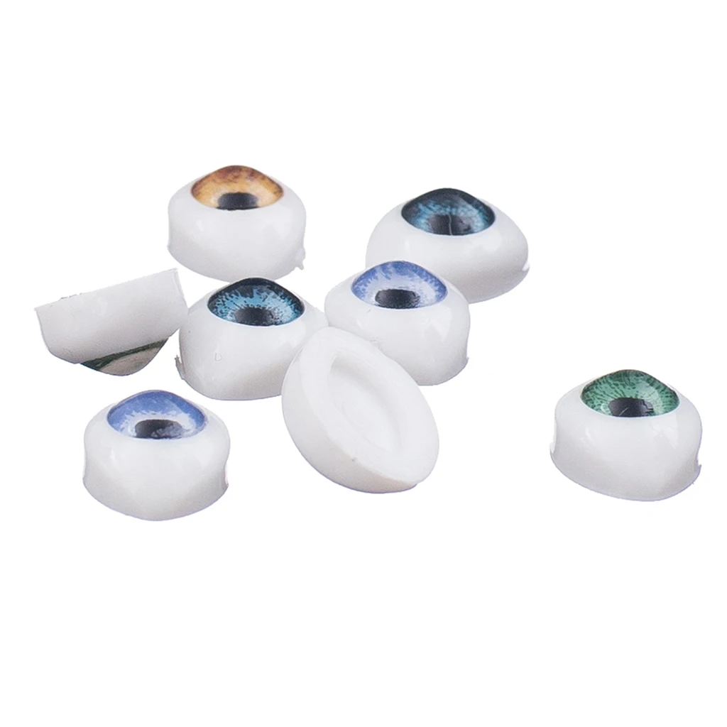 16 Pieces Plastic Oval Eyes Eyeballs for Mask Doll Bear Toy Making 5mm 6mm