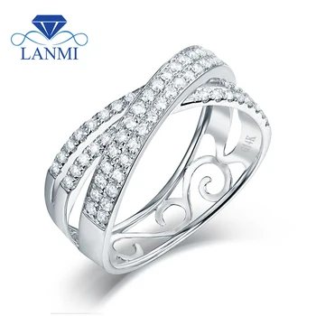 

Luxury VS Clarify Diamond Real 14K White Gold Couple Wedding Ring Special Design for Wife and Husband Fine Jewelry Gift