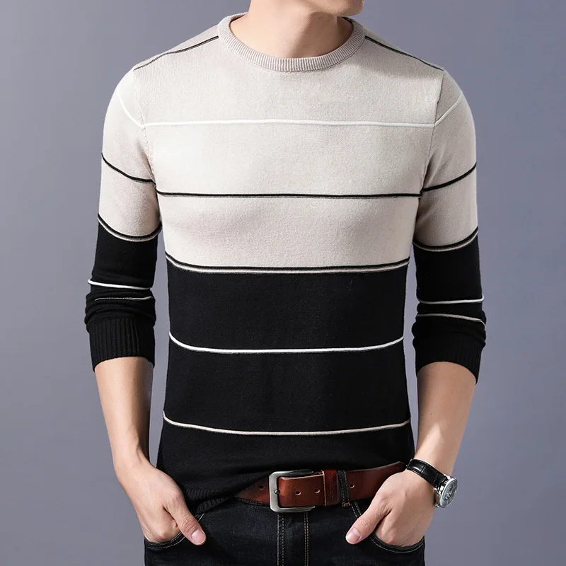 Повседневный мужской свитер с круглым вырезом мужской пуловер трикотажная одежда осень зима мужские свитера пуловеры пуловер Мужской пуловер