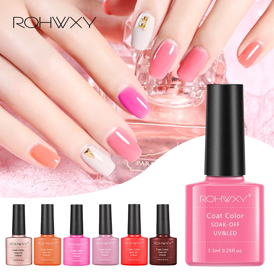 

ROHWXY Nail Gel For Manicure Gel Nail Polish Set For Nail Art Soak-Off Hybrid Varnish UV And LED Semi Permanent For Nail Design
