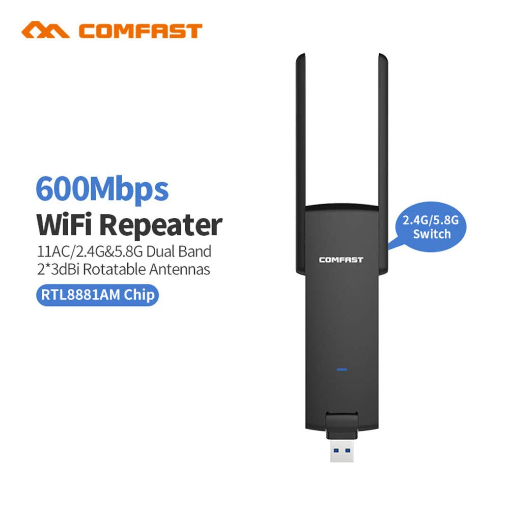 

Dual Band 600Mbps USB 3.0 WiFi Repeater Roteador 802.11AC Wireless Router 2.4+5.8GHz Wi fi Signal Amplifier