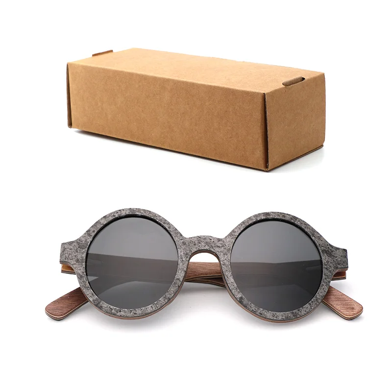 Новинка, мужские поляризованные солнцезащитные очки в стиле ретро, мужские солнцезащитные очки для путешествий, пляжные солнцезащитные очки с деревянной бамбуковой коробкой, подошва occhiali da - Цвет линз: paper box