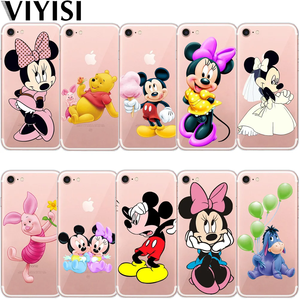 

Mickey Minnie For Apple iPhone X XS MAX XR IPhone 7 case 8 6 6S Plus Cover 5 5S Phone Case Cover Etui Back Coque Capinha Fundas