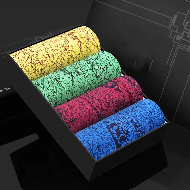 Kopen 2019 Nieuwe mannen Modal Trunks Ademend Comfortabele Brief 4 Stuks Stuks Lot Ondergoed Mannen Goedkope Boxer Shorts Sexy Gay shorts Mannelijke