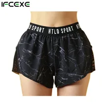 Женские спортивные шорты для бега, 2 в 1, короткие штаны для йоги, тренировки, фитнеса, пляжа, компрессионные шорты, дропшиппинг