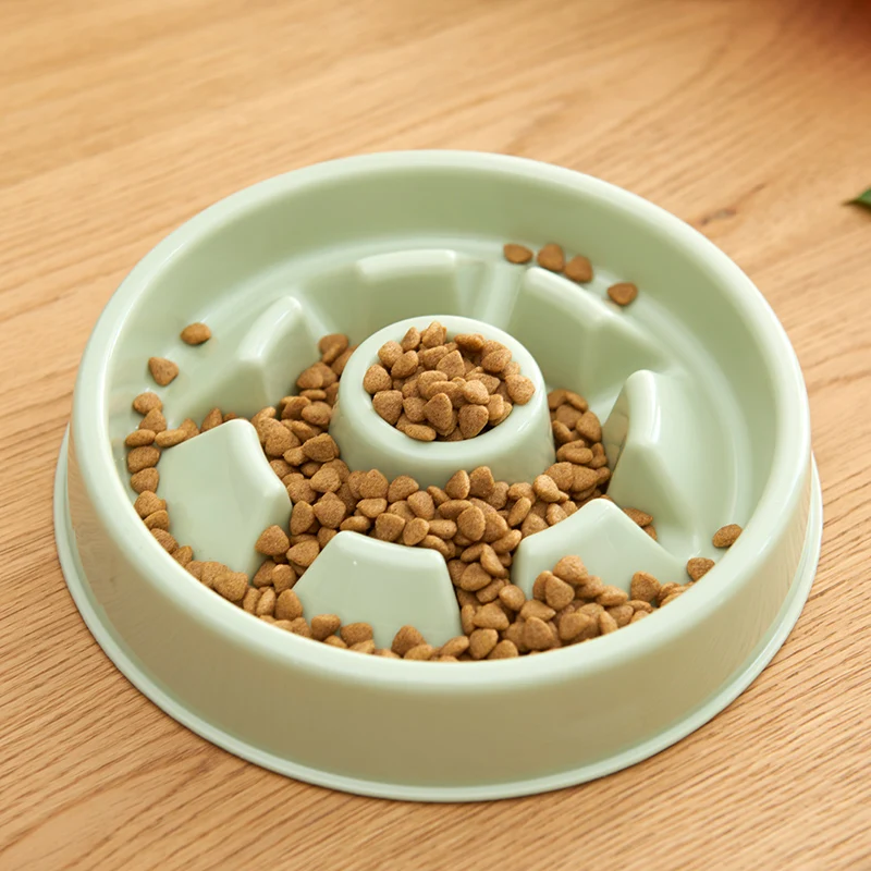 

Colorful PP slow feed pet food bowl dog cat bowls pink/blue/green freeshipping