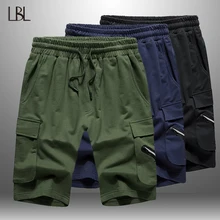Мужские шорты Карго летние однотонные мужские s бордшорты Бодибилдинг баскетбольная Мужская спортивная одежда с несколькими карманами пляжные шорты человек
