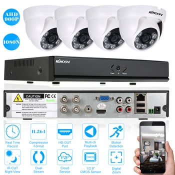 

KKmoon 4CH CCTV System 960P AHD CCTV DVR 4PCS Indoor Night Vision Security Camera Video Surveillance Surveillance Kit