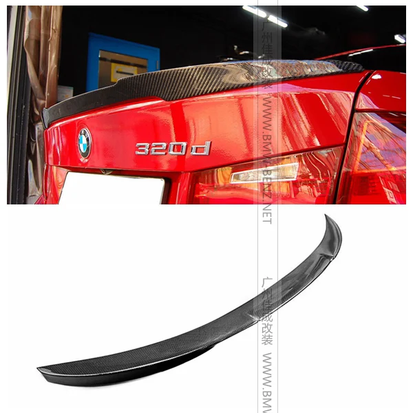 

Top quality F30 M4 style V style carbon fiber rear spoiler car trunk lip auto boot wing spoiler for B&W F30