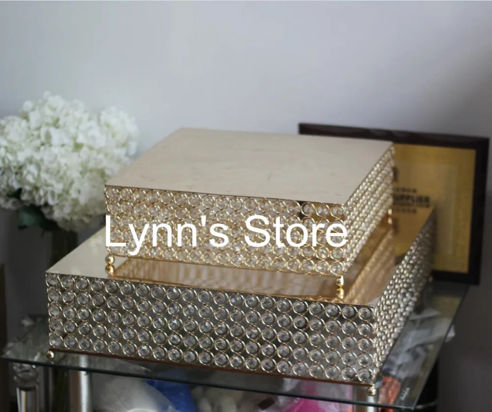 

Crystal cake stand gold mirror surface cupcake stand dessert cake table wedding party decoration baking toolcandy bar