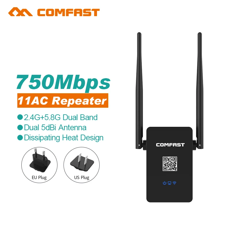 

Comfast Dual Band Repeater 750Mbps 11 AC Mini WIFI Extender Router WiFi Roteador 2.4G/5GHZ Wireless Access Point MI AC Roteador