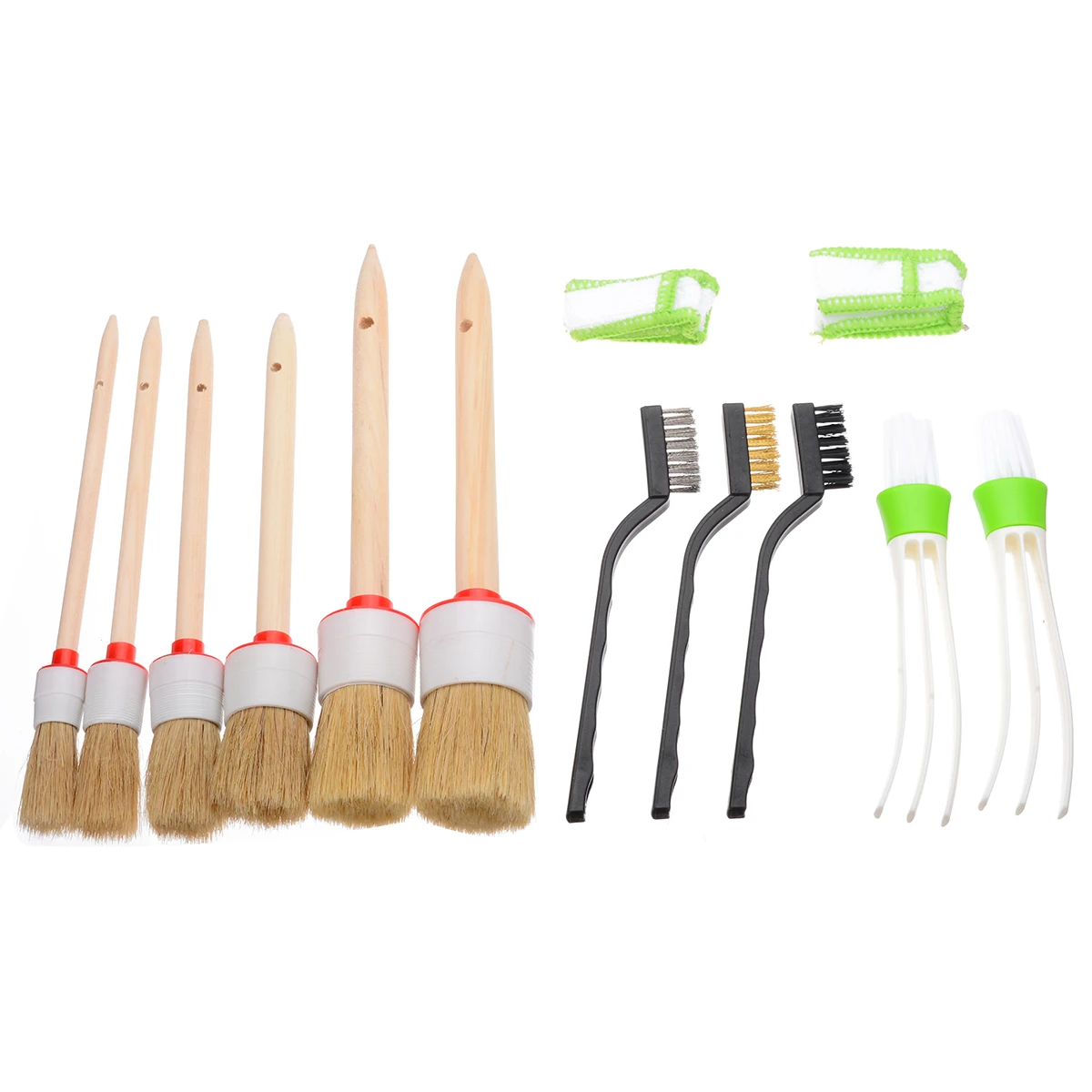 

11pcs/set Car Detailing Brush Cleaning Natural Boar Hair Brushes Auto Detail Tools Wheels Dashboard Car-styling Accessories