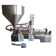 Нержавеющая сталь полуавтомат Настольный пневматический носик сумка Наполнение Машина Одиночная насадка с бункером