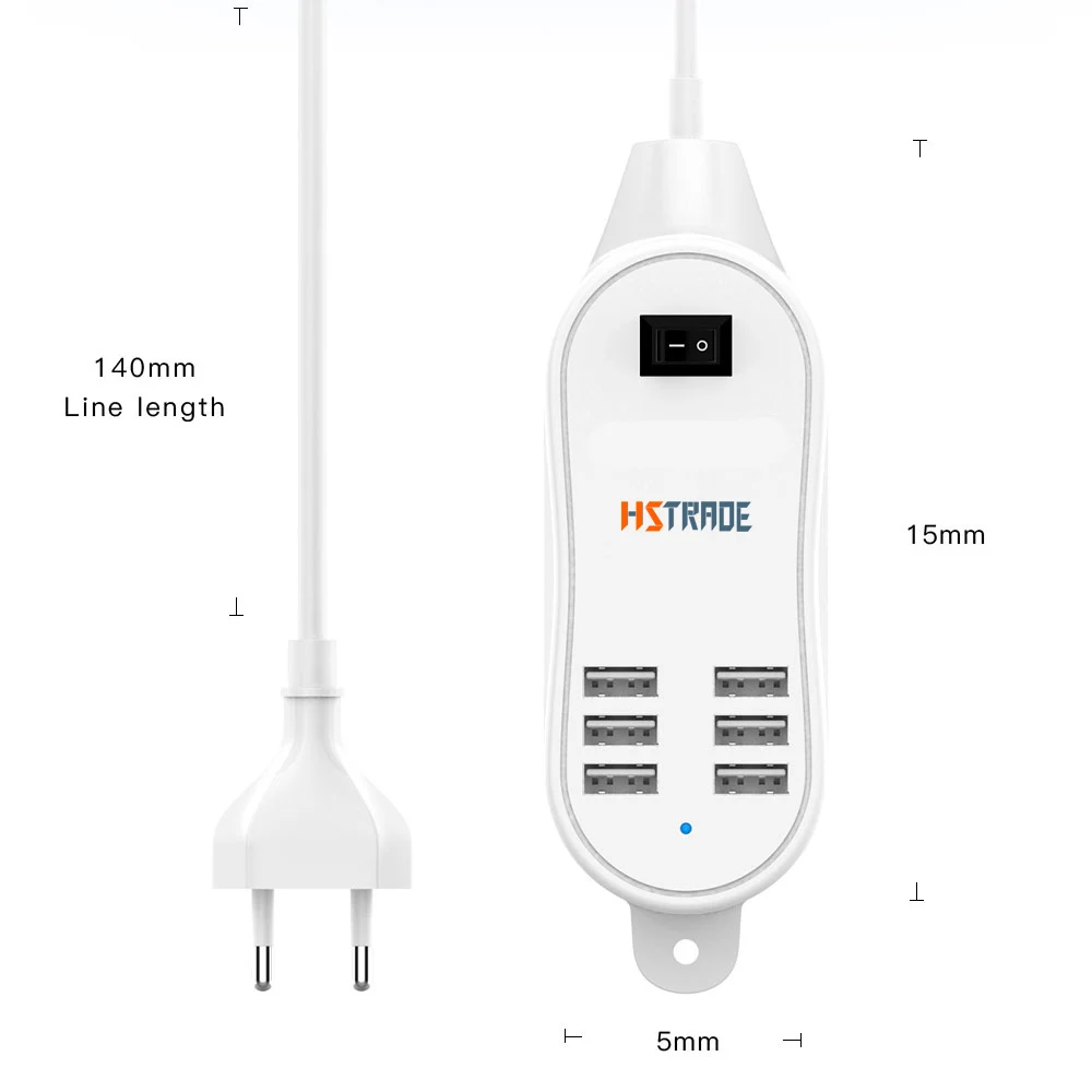 Hstrade 6 Порты USB Зарядное устройство для IPhone IPad Samsung несколько стены зарядки 5 В/3A ЕС