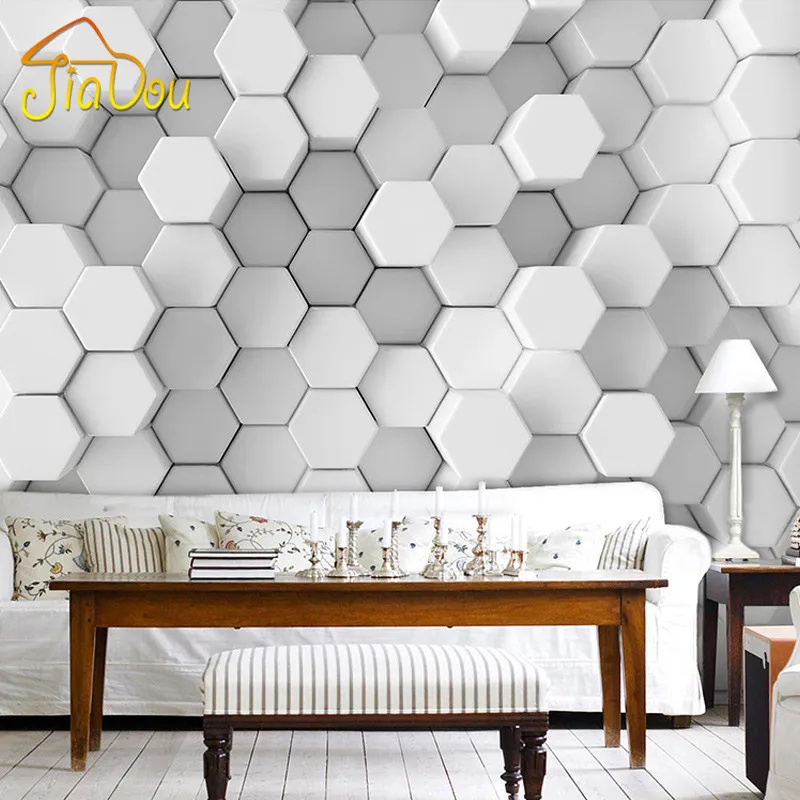 Custom Photo Wall Paper 3D Stereoscopic Geometric ...