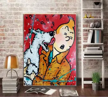 

100% hand painted pop art graffiti artworks carton on canvas for sitting room