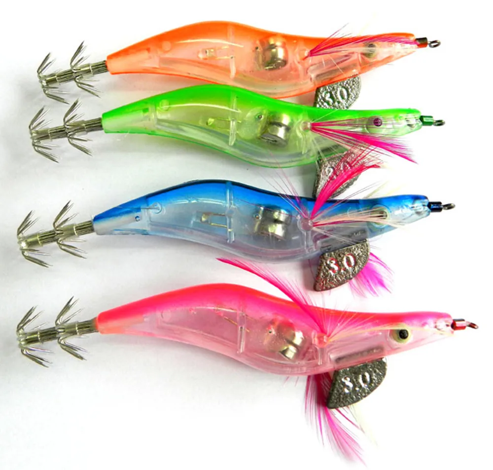Big Sale 8pcs New Squid Jigs Fishing Lures Artificial Electronic Shrimp