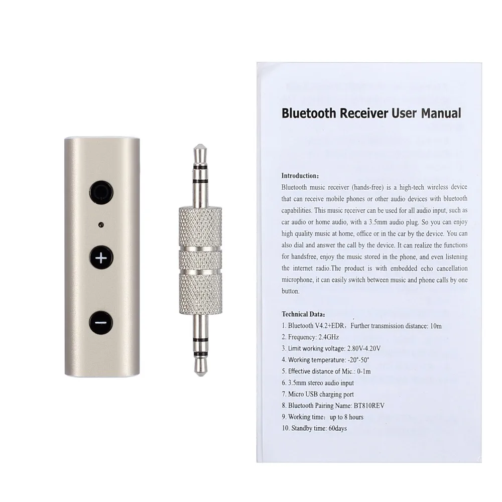 PROSTER Bluetooth Receiver Universal 4 2 Music Receiver For Headphone Reciever 3 5mm Jack Handsfree Wireless Music Audio Adapter