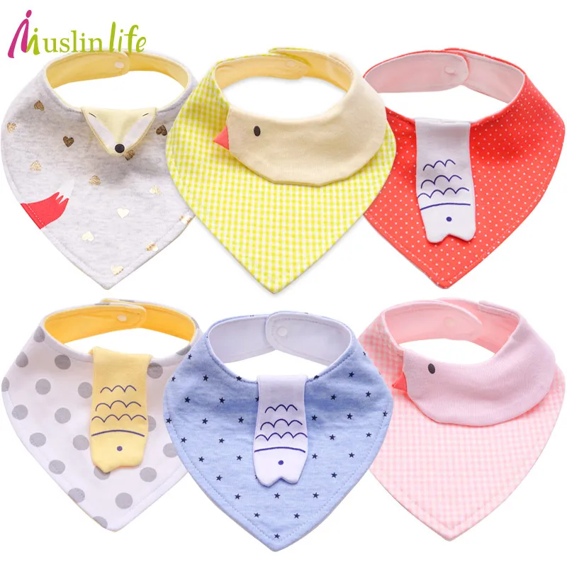 Muslinlife Reusable Washable Cotton Baby Bibs Burp