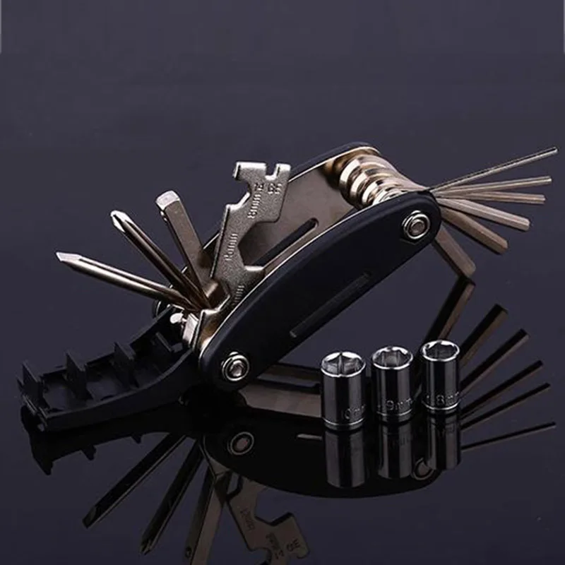 

Superior Multifunctional Hand Tools 15 in 1 Pro Bike Bicycle Multi Repair Tool Hex Spoke Cycle Cocket Wrench Screwdriver Kits