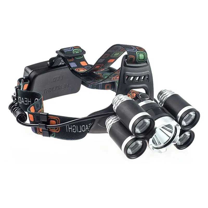 

Zoomable 80000LM 5 LED XML-T6 Rechargeable USB Headlamp Head Light 55 XR-Hot
