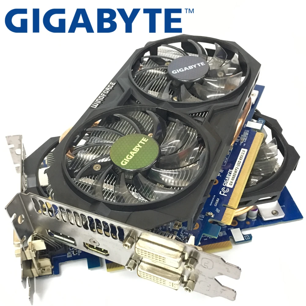 Видеокарта GIGABYTE GTX 660 2 Гб 192 бит GDDR5 видеокарты для nVIDIA Geforce б/у VGA карты мощнее чем 750