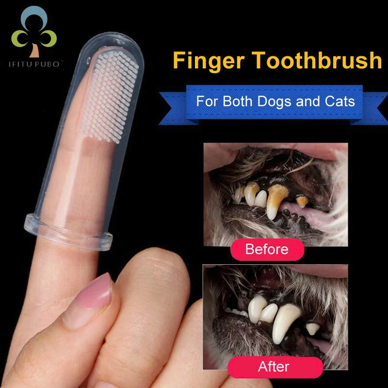 

Silicone finger pet toothbrush cleaning tools Cat dog tooth clean Tartar Cleaning Supplie PetStreet Pet Supplies WYQ