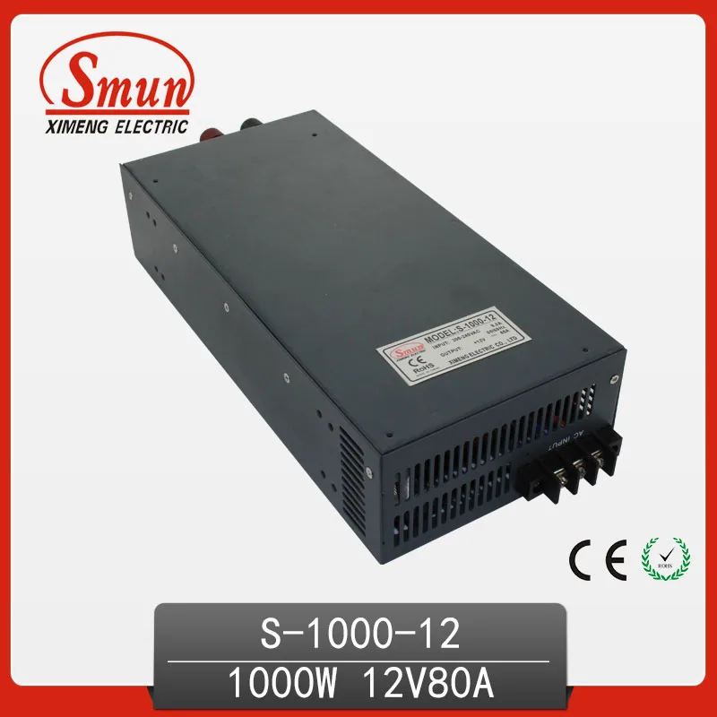 1000W AC DC Single Output 12VDC 80A Switching Power Supply Unit SMPS S 1000 12in Switching
