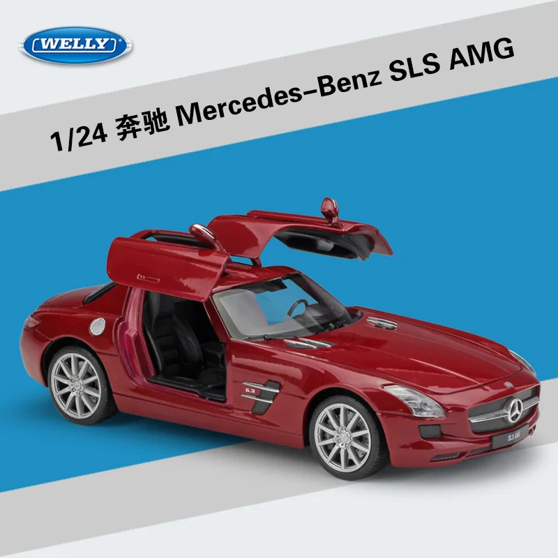 

WELLY 1:24 High Simulation Benz SLS AMG Sports Car Matte Diecast Metal Alloy Classical Model Car Toys For Boys Gifts Collection