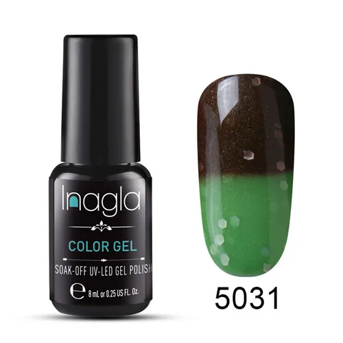 5031 Inagla температурный сменный Гель-лак UV Vernis полуперманентный праймер верхнее покрытие 8 мл полигель-лак для ногтей маникюрный гель лак - Цвет: 5031