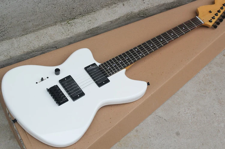 

Factory White Left handed Electric Guitar with Black Hardwares,Rosewood Fretboard,Active Pickups,Can be customized