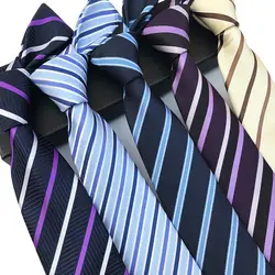 Новые Классические шелковые мужские галстуки в клетку галстуки в полоску 8 см темно-синие галстуки для мужчин строгая Деловая одежда
