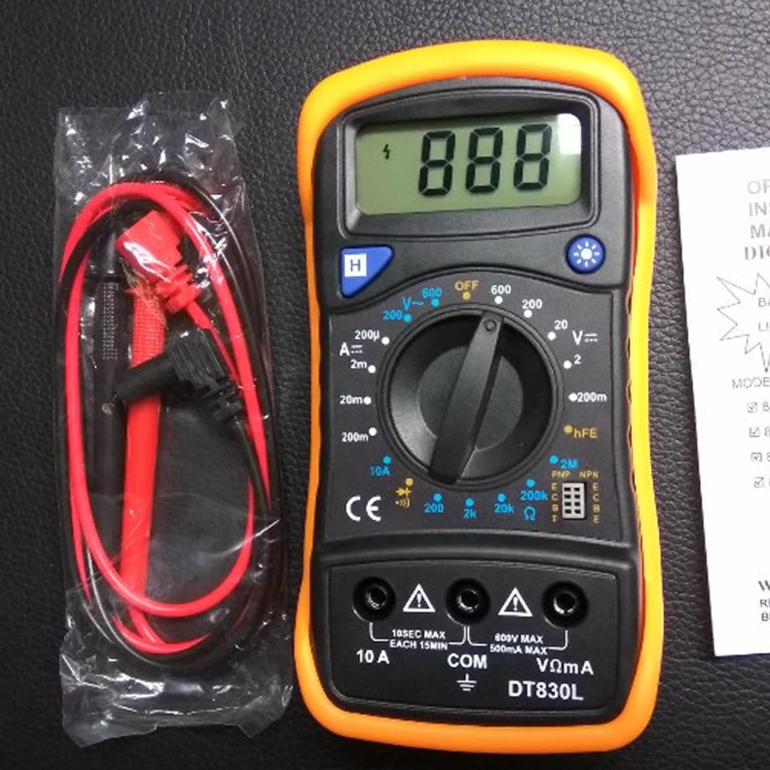 

Electric Handheld Multitester Digital Multimeter Ammeter Voltmeter Ohmmeter AC/DC Volt Amp Ohm Meter Tester Diagnostic Tool