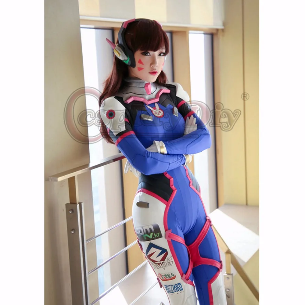 Косплей diy D. Va костюм лайкра спандекс DVA Косплей Zentai Catsuit Хэллоуин женский взрослый женский боди косплей костюмы