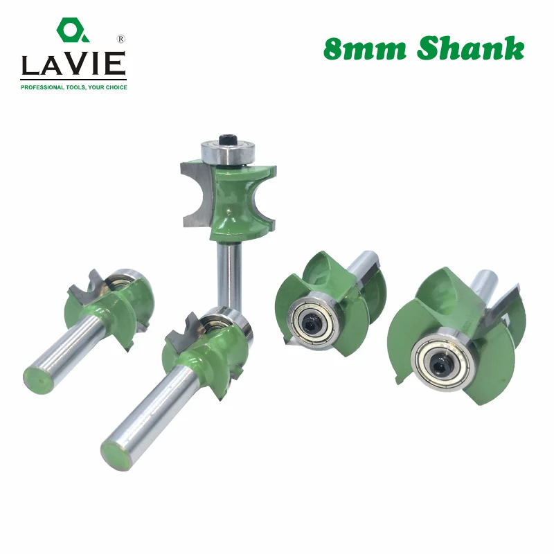 LA VIE 5 PCS 8mm Shank Bullnose Half Round Bit